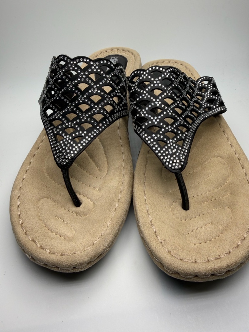 NWOB Connie Cuddles Sandals Size 8.5 Black With Sparkles - Picture 6 of 6